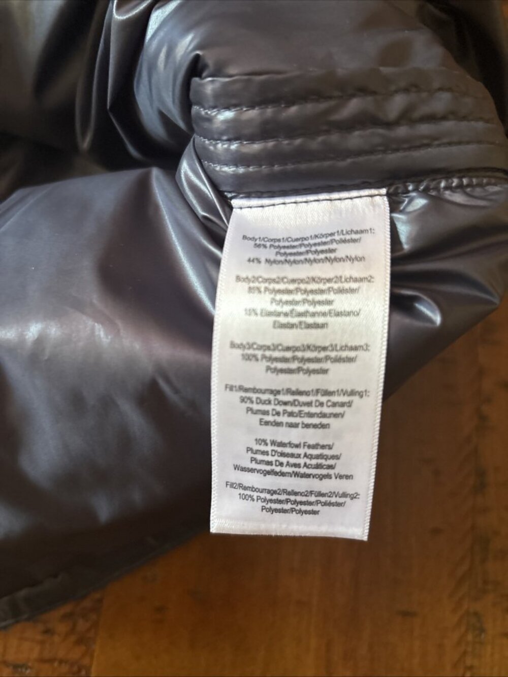 DKNY Sport Gray Down Shiny Puffer Vest New Size Small Sling Hiking Walking - Picture 8 of 10